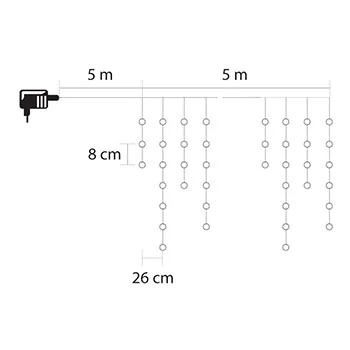 Novogodišnja rasveta - svetleći niz sa 100 hladno belih LED dioda KAF100L5M -1
